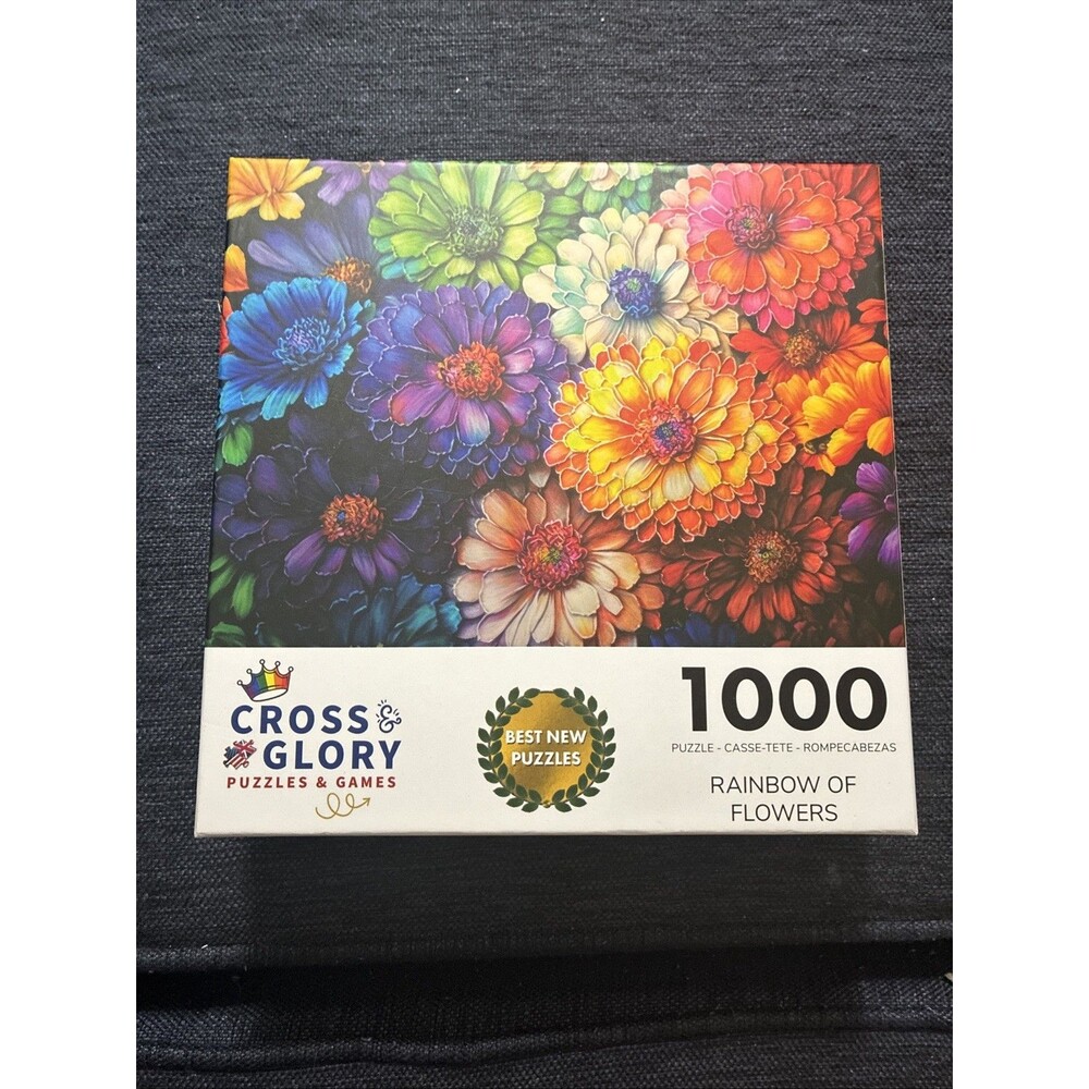 Jigsaw Puzzle 1000 Piece Rainbow of Flowers Floral Artwork Adults Family
